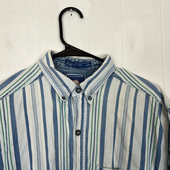 Vintage Short Sleeved Striped Button Down Sz M - Picture 3 of 10